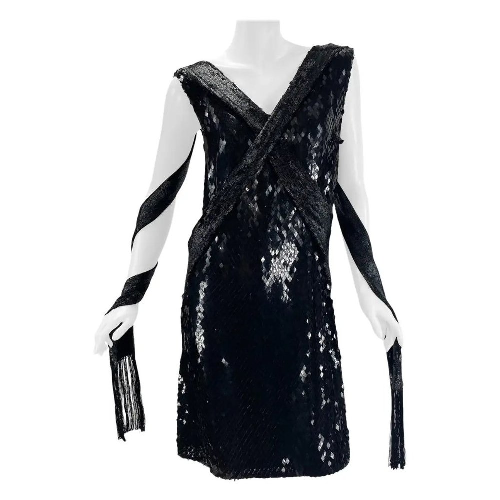 2008 Vintage Gucci Embellished Black Dress